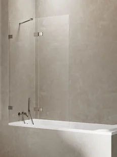 Parawan nawannowy New Trendy Avexa 140x150 cm 2-częściowy uchylny lewy grafitowy EXK-3529 - Parawany nawannowe - miniaturka - grafika 1