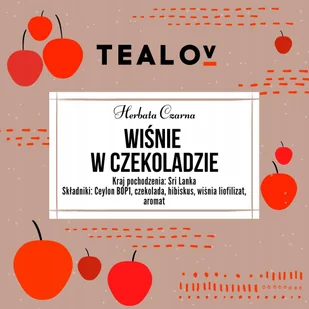 Herbata TEALOV czarna WIŚNIE W CZEKOLADZIE 50 g - Herbata - miniaturka - grafika 1