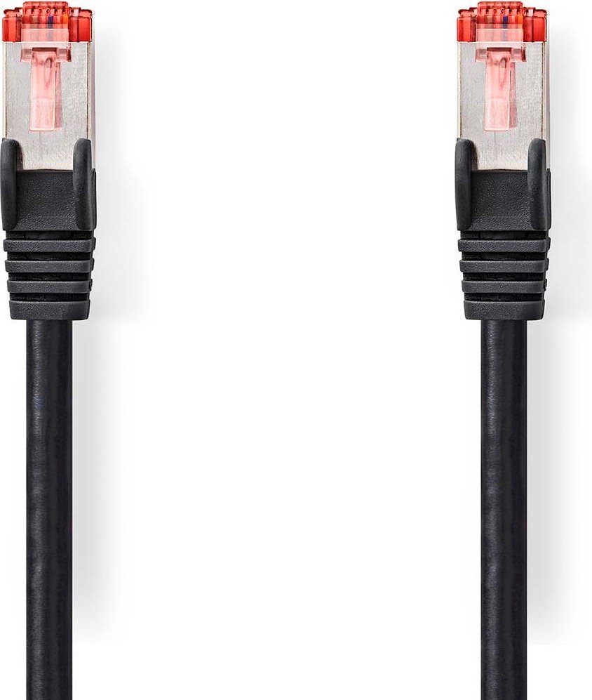 Kabel sieciowy CAT6 RJ45 męski RJ45 męski S/FTP 7,50 m Okrągły LSZH Czarny Etykieta