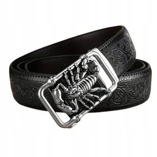 Pas pasek SKÓRZANY AUTOMATYCZNY prawdziwa skóra SKORPION dzień ojca 115 cm - Paski - miniaturka - grafika 1