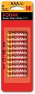 Baterie i akcesoria - Bateria Kodak ZINC super heavy duty 3A (10 pack) 10szt (AAA) - miniaturka - grafika 1