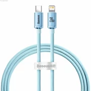 Baseus Crystal Shine Series kabel USB Typ C - Lightning szybkie ładowanie Power Delivery 20W 1,2m niebieski CAJY001303