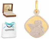 Zawieszki - Rodium Złota zawieszka 585 z aniołkiem PREZENT GRAWER RD-47179 - miniaturka - grafika 1