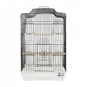 Klatki i wyposażenie dla ptaków - Klatka dla ptak�w, czarno-bia�a, wym. 46.8 x 35.5 x 71.5cm - miniaturka - grafika 1