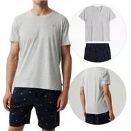 Piżamy damskie - Piżama Męska NMP-384 Bawełniana Tunelowa Sportowa Szara Atlantic *L - miniaturka - grafika 1