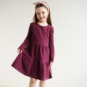 Sukienki i spódniczki dla dziewczynek - Sinsay - Sukienka z marszczeniami - Bordowy - miniaturka - grafika 1