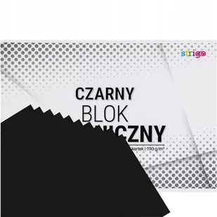 Blok Techniczny A4 10K 190G Czarny Strigo - Podobrazia, bloki, papiery - miniaturka - grafika 1