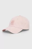 Czapki damskie - Tommy Hilfiger czapka z daszkiem bawełniana kolor różowy z aplikacją AW0AW16170 - miniaturka - grafika 1