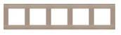 Klawisze i ramki - Kontakt Simon Ramka pięciokrotna Nature Simon 55 - szkło mrożone beżowe - miniaturka - grafika 1