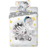 Pościel dla dzieci - Pościel 100x135 biała + szara Zebra i Koala bawełniana - miniaturka - grafika 1