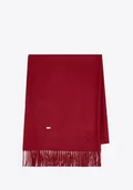 Apaszki i szaliki męskie - Szalik damski z frędzlami jednolity bordowy - miniaturka - grafika 1