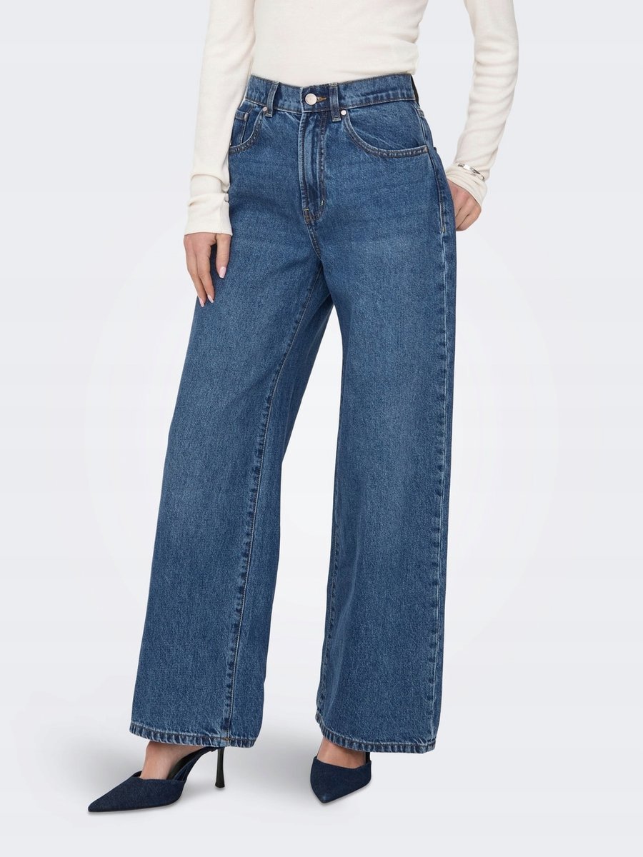 ONLY JEANSY DAMSKIE NIEBIESKIE SZEROKIE CASUAL 31/32 7BA