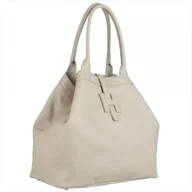 Torebki damskie - Torba shopper pojemna skórzana XL jasny beż - miniaturka - grafika 1