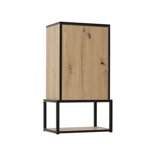 Szafka Wisząca 5 Livi Jurek Meble Dąb Artisan, Czarny - Szafki do salonu - miniaturka - grafika 1