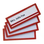 Szkolne artykuły papiernicze - Samoprzylepny identyfikator naścienny 4 szt. czerwony 120x45mm - miniaturka - grafika 1
