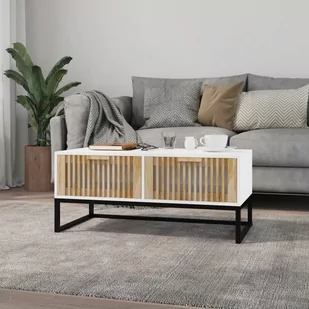 vidaXL Stolik kawowy, biały, 80x40x35 cm - Ławy i stoliki kawowe - miniaturka - grafika 1