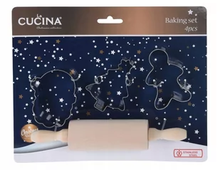 Świąteczne foremki do pieczenia ciastek z wałkiem 4 elementy - Formy do ciast - miniaturka - grafika 1