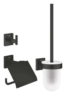Grohe QuickFix Start Cube - Zestaw akcesoriów do toalety 3 w 1, czarny mat 411232430 - Wieszaki łazienkowe - miniaturka - grafika 1