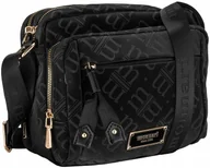 Torebki damskie - Torebka Damska Listonoszka Czarna Monnari Wodoodporna 2 Komory Wzór - miniaturka - grafika 1