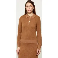 Swetry damskie - Gant Wełniane polo Regular Fit - miniaturka - grafika 1