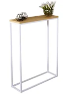 Konsole i sekretarzyki - Konsola metalowa w stylu loft biały + dąb lancelot S2-H75 - miniaturka - grafika 1