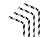 Słomki do napojów - Słomki papierowe w paski - 19,5 cm - 10 szt. - miniaturka - grafika 1