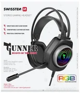 Słuchawki - Swissten Gunner RGB Spēļu Austiņas - miniaturka - grafika 1