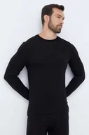 Bielizna sportowa męska - Helly Hansen longsleeve funkcyjny Merino kolor czarny - miniaturka - grafika 1