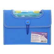 Teczki i skoroszyty - Teczka A5 na gumkę na dokumenty 6 przekładek niebieska VFILE STRIGO - miniaturka - grafika 1