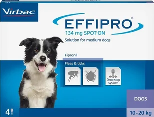 VIRBAC EFFIPRO Spot-On pies M 10-20 kg pipeta 4 x 1,34ml - Artykuły przeciw pasożytom - miniaturka - grafika 1