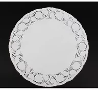 Dekoracje i nakrycia stołu na imprezę - Serwetka dekoracyjna, okrągła, biała, 33 cm, 12 szt SER33-KJ - miniaturka - grafika 1