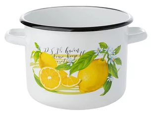 Garnek emaliowany prosty EMALIA PLESZEW, B/P, cytryna, 22 cm, 6l - Garnki - miniaturka - grafika 1
