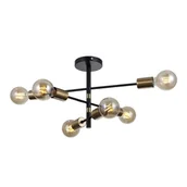 Lampy sufitowe - Metalowa lampa sufitowa Piansi PND-4025-6-BL-HBR Italux molecular mosiądz - miniaturka - grafika 1