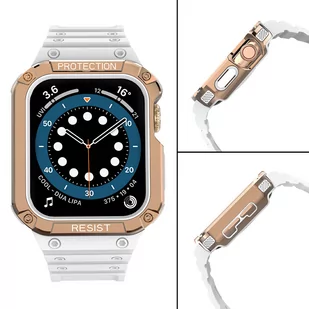 Protect Strap Band opaska z etui do Watch 7 / 6 / 5 / 4 / 3 / 2 / SE (41 / 40 / 38mm) obudowa pancerny pokrowiec na zegarek biały - Etui i futerały do telefonów - miniaturka - grafika 4