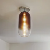 Lampy sufitowe - Artemide Lampa sufitowa designerska Gople, możliwość ściemniania, brązowy / mosiężny, salon / jadalnia, szkło, design - miniaturka - grafika 1