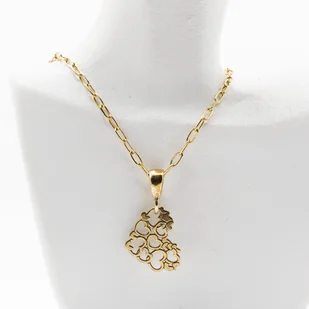 Naszyjnik Damski z Ażurową Zawieszką Serca w Sercu., Srebro p.925 Złocone Czystym Złotem - Naszyjniki - miniaturka - grafika 1