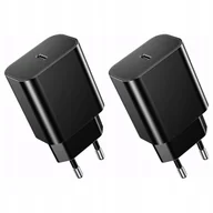Ładowarki do telefonów - 2X Ładowarka Sieciowa Szybka 20W Usb-C Qc Pd 3.0 Uniwersalna Kostka Czarna - miniaturka - grafika 1