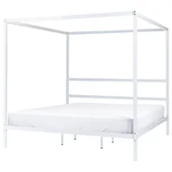 Łóżka - Łóżko metalowe z baldachimem 180 x 200 cm białe LESTARDS - miniaturka - grafika 1