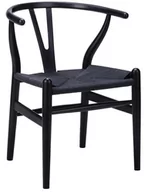 Krzesła - King Home Krzesło WISHBONE czarne - drewno bukowe, czarne włókno DC-541.BLACK - miniaturka - grafika 1