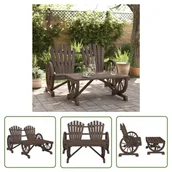 Meble ogrodowe - The Living Store 2-cz. zestaw mebli ogrodowych - lite drewno jodłowe - Meble Ogrodowe - miniaturka - grafika 1