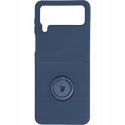 Etui i futerały do telefonów - Bizon Etui Case Silicone Ring Sq do Galaxy Z Flip4 granatowe - miniaturka - grafika 1