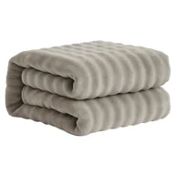 Koce - MIĘKKI KOC 130x170 BUBBLE NARZUTA ŁÓŻKO FOTEL KANAPĘ PLED PUSZYSTY BEŻOWY - miniaturka - grafika 1