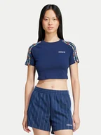 Koszulki i topy damskie - adidas T-Shirt Liberty London 3-Stripes Infill Baby JC7788 Granatowy Slim Fit - miniaturka - grafika 1