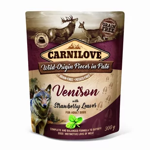 Carnilove Dog Pouch Venison&Stawberry Leaves 300g - Mokra karma dla psów - miniaturka - grafika 1