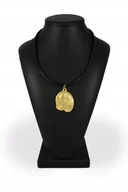 Naszyjniki - Lhasa Apso Pozłacany naszyjnik na rzemieniu - miniaturka - grafika 1