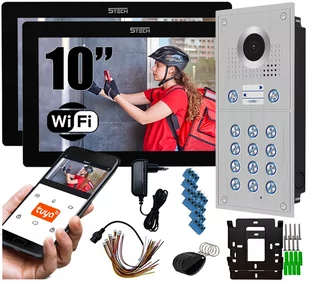 Wideodomofon dwurodzinny dwużyłowy 5TECH Virgo(W)10" stacja 82222-2 KOD CZYTNIK KART - Wideodomofony - miniaturka - grafika 4