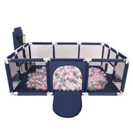 Maty edukacyjne - Selonis Boisko BO-100X z piłeczkami 6cm granatowy: perła-szary-transparent-pudrowy róż 180x122x62/900piłek - miniaturka - grafika 1