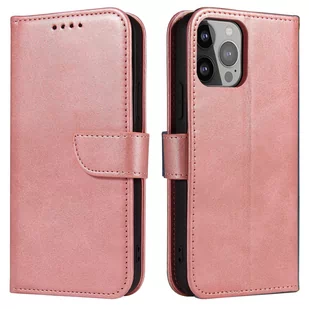 Magnet Case elegancki futerał etui pokrowiec z klapką i funkcją podstawki iPhone 13 Pro różowy - Etui i futerały do telefonów - miniaturka - grafika 1