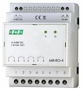 F&F Moduł rozszerzeń wyjść przekaźnikowych z wyjściem MODBUS RTU MR-RO-4 MAX-MR-RO-4 - Sterowniki i przekaźniki - miniaturka - grafika 1
