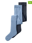 Rajstopy dziecięce - name it Rajstopy (2 pary) w kolorze błękitnym i granatowym - miniaturka - grafika 1